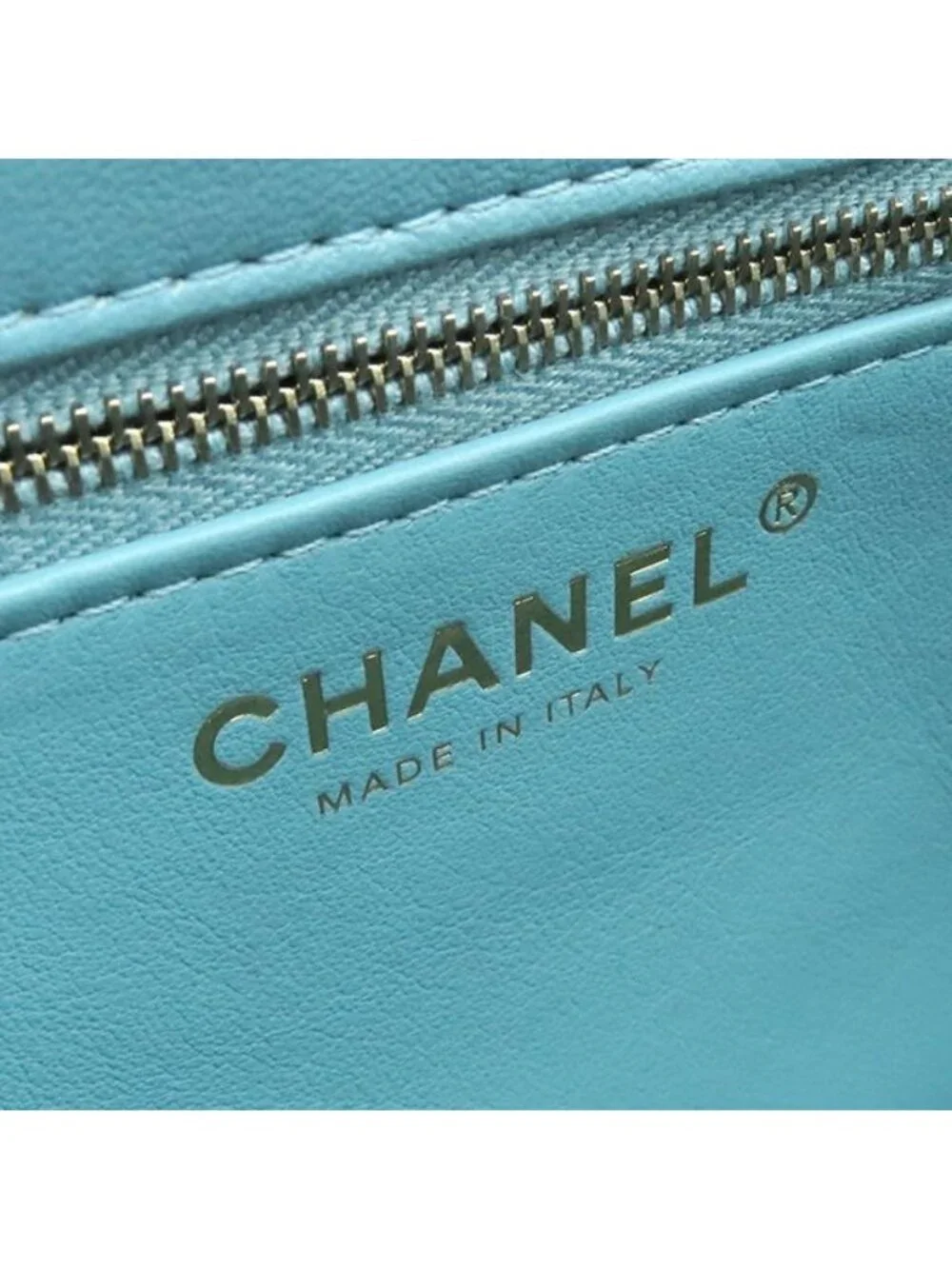 Chanel Shoulder Bag Trendy CC Mini Top Handle Lambskin Light Blue Gold Light CC